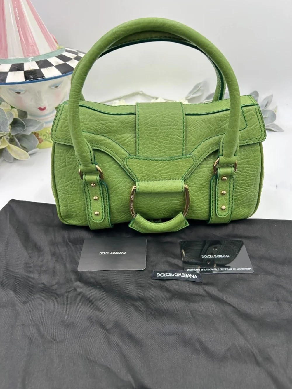 Women’s vintage Y2K-era Dolce & Gabbana Leather Sachel. Made in Italy.